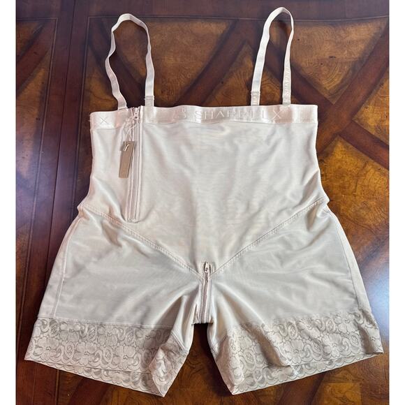 SHAPELLX Tummy Control Shapewear One Piece Shorts Side Zipper Body Shaper 6XL - Picture 2 of 10